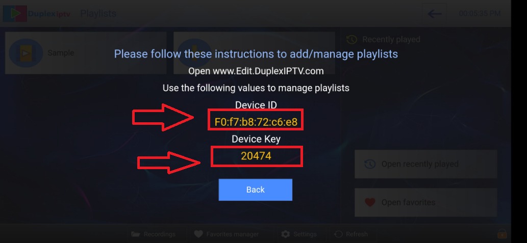 Duplex IPTV - Activate Device