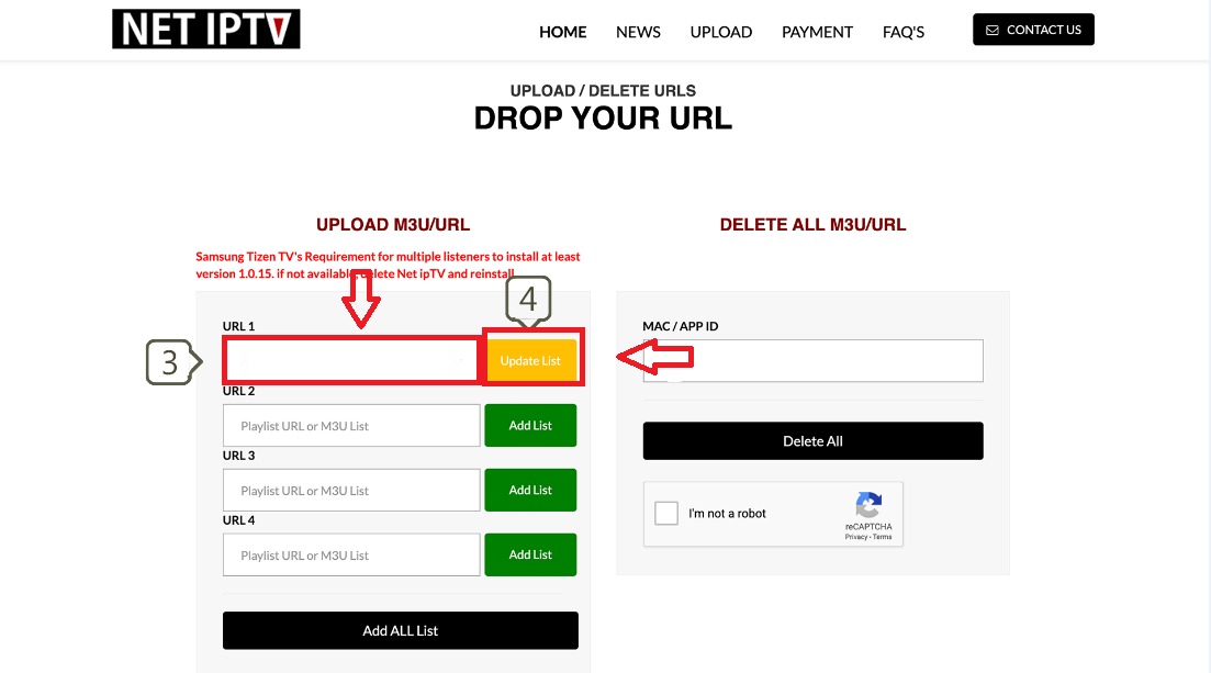 Net IPTV - Add Playlist Online