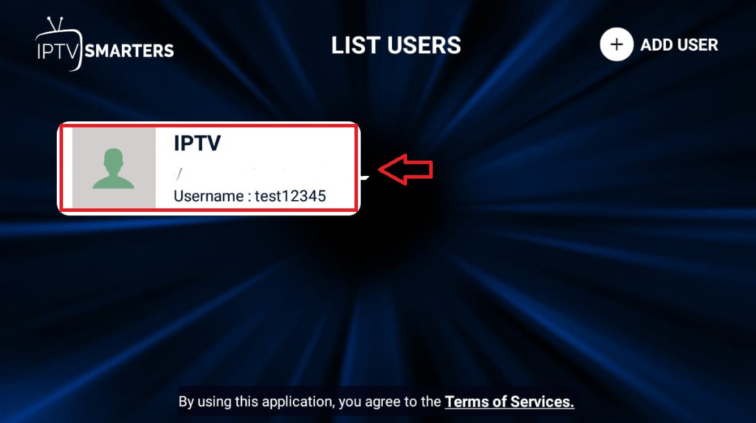 IPTV Smarters Pro - Add User